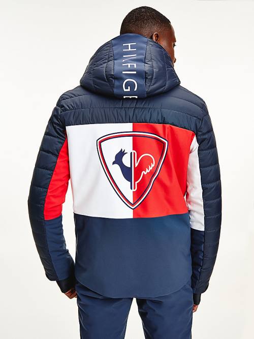 Tommy Hilfiger Rossignol Logo Colour-Blocked Stretch Ski Moški Jakne Modra | TH180CFR