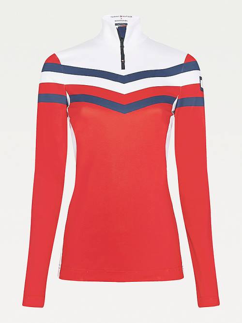 Tommy Hilfiger Rossignol Long Sleeve Base Layer Ženske Majice Rdeča | TH049ZMJ