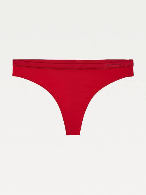 Tommy Hilfiger Satin Trim Microfibre Thong Ženske Spodnje Perilo Rdeča | TH403AJD