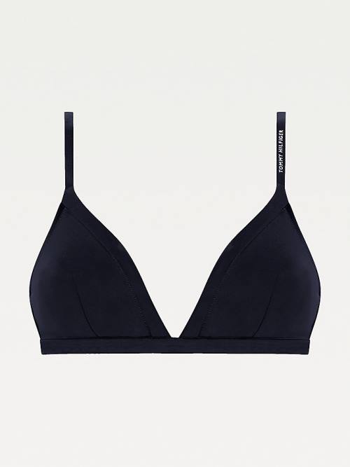 Tommy Hilfiger Satin Trim Triangle Bra Ženske Spodnje Perilo Modra | TH603HCO