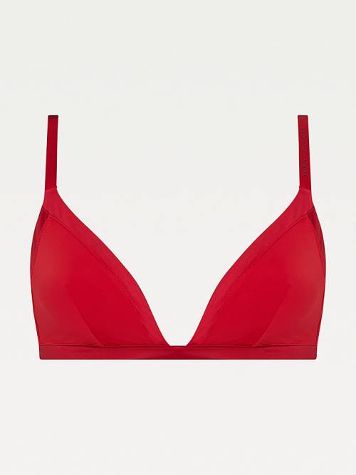 Tommy Hilfiger Satin Trim Triangle Bra Ženske Spodnje Perilo Rdeča | TH670WOP