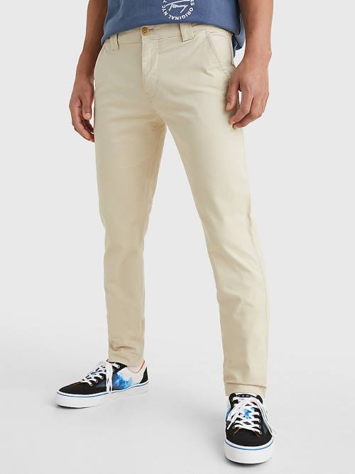 Tommy Hilfiger Scanton Slim Fit Chinos Moški Hlače Bež | TH762GQI