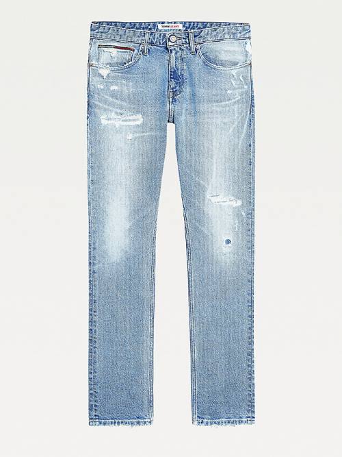 Tommy Hilfiger Scanton Slim Fit Distressed Moški Kavbojke Denim | TH564YMX