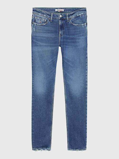 Tommy Hilfiger Scanton Slim Fit Distressed Hem Moški Kavbojke Denim | TH764NFU