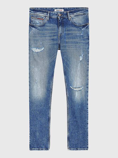 Tommy Hilfiger Scanton Washed & Worn Slim Fit Moški Kavbojke Denim | TH379XRU