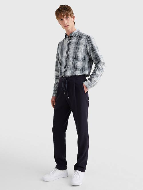 Tommy Hilfiger Shadow Check Relaxed Fit Moški Srajce Siva | TH514QXB