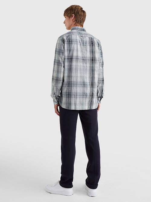 Tommy Hilfiger Shadow Check Relaxed Fit Moški Srajce Siva | TH514QXB