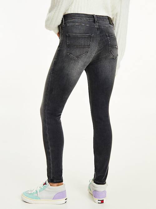 Tommy Hilfiger Shape Mid Rise Skinny Faded Black Ženske Kavbojke Denim | TH983NCO