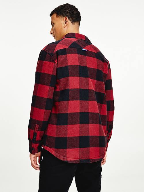 Tommy Hilfiger Sherpa Flannel Oversized Overshirt Moški Srajce Rdeča | TH026VZK