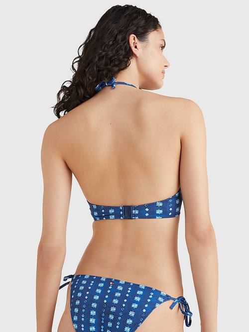 Tommy Hilfiger Shibori Balconette Bikini Top Ženske Kopalke Modra | TH924ATK