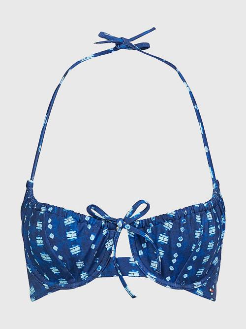 Tommy Hilfiger Shibori Balconette Bikini Top Ženske Kopalke Modra | TH924ATK