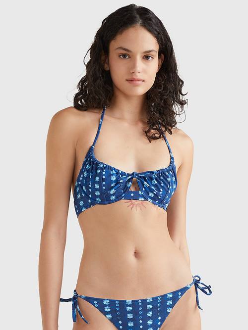 Tommy Hilfiger Shibori Balconette Bikini Top Ženske Kopalke Modra | TH924ATK