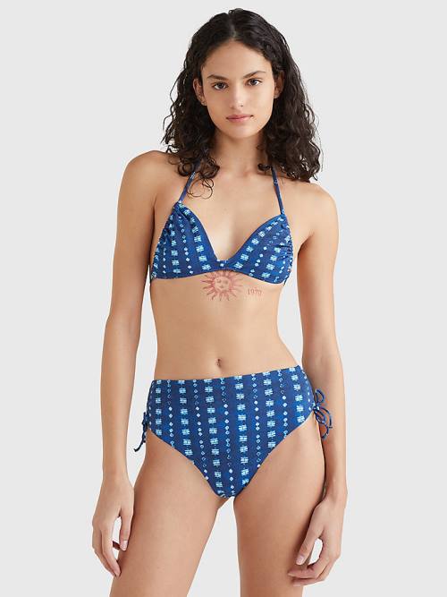 Tommy Hilfiger Shibori Ruched Bikini Bottoms Ženske Kopalke Modra | TH058TZJ