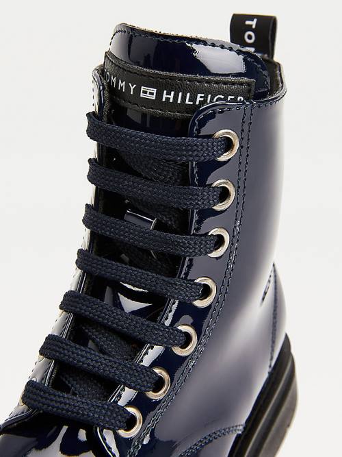 Tommy Hilfiger Shiny Cleat Lace-Up Dekleta Škornji Modra | TH984HWU