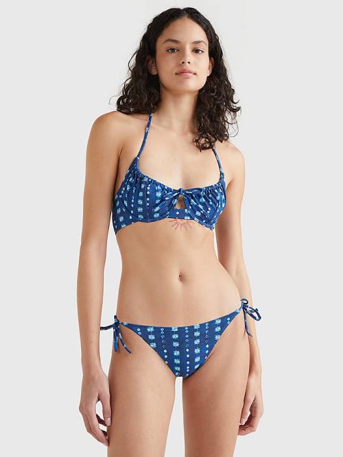 Tommy Hilfiger Side Tie Shibori Bikini Bottoms Ženske Kopalke Modra | TH290CWN