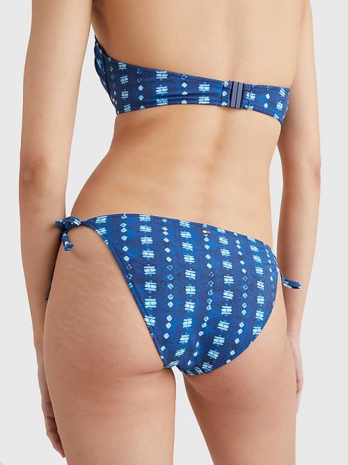 Tommy Hilfiger Side Tie Shibori Bikini Bottoms Ženske Kopalke Modra | TH290CWN