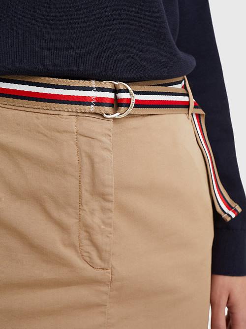 Tommy Hilfiger Signature Belt Chino Mini Ženske Krilo Bež | TH948MDX