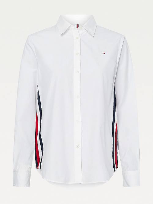 Tommy Hilfiger Signature Detailing Relaxed Fit Ženske Srajce Bela | TH048NQF