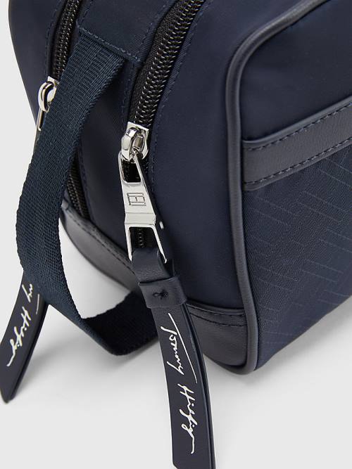 Tommy Hilfiger Signature Double Washbag Moški Torbice Modra | TH213RQB