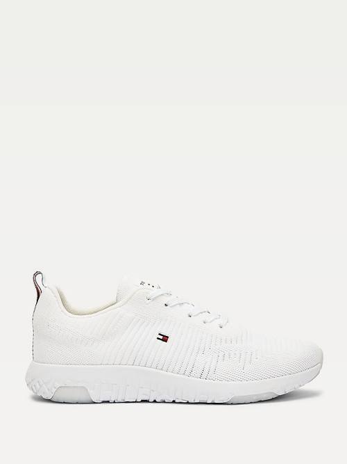 Tommy Hilfiger Signature Knitted Moški Superge Bela | TH421SFL