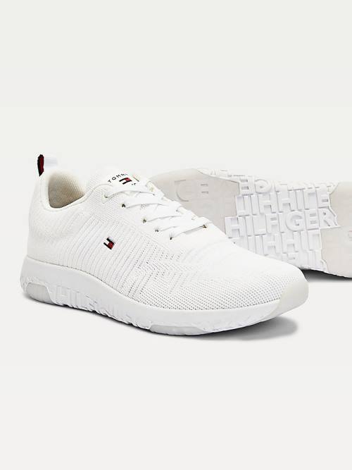 Tommy Hilfiger Signature Knitted Moški Superge Bela | TH421SFL