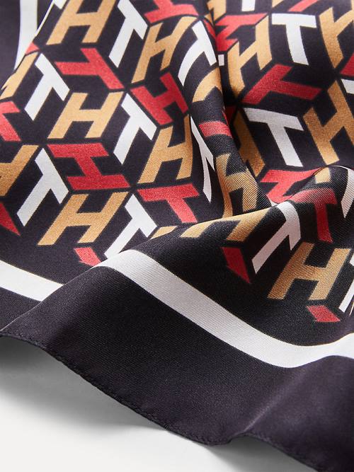 Tommy Hilfiger Signature Leopard Print Silk Bandana Ženske Šal Modra | TH172AXJ