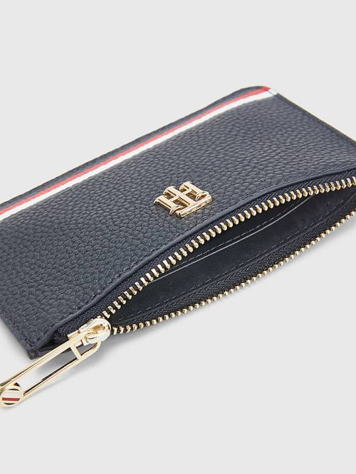 Tommy Hilfiger Signature Monogram Card Holder Ženske Denarnice Modra | TH082PRB