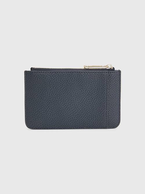 Tommy Hilfiger Signature Monogram Card Holder Ženske Denarnice Modra | TH082PRB