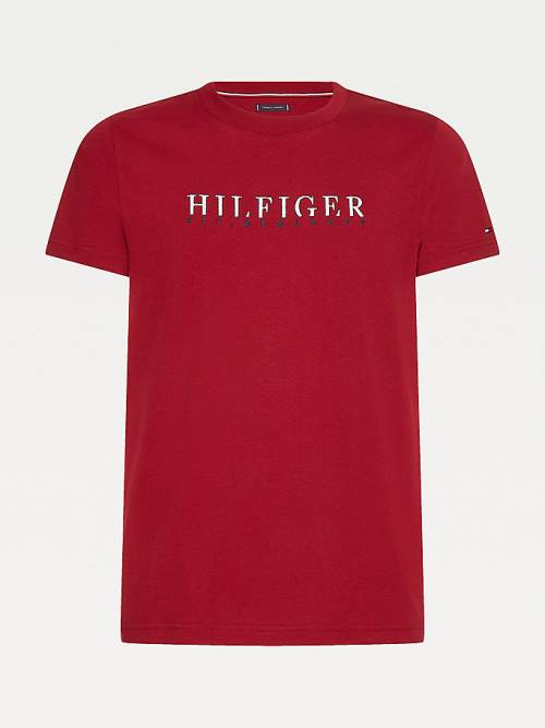 Tommy Hilfiger Signature Organic Cotton Graphic Logo Moški Majice Rdeča | TH605QTC