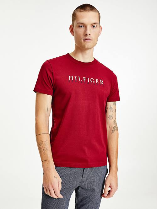 Tommy Hilfiger Signature Organic Cotton Graphic Logo Moški Majice Rdeča | TH605QTC