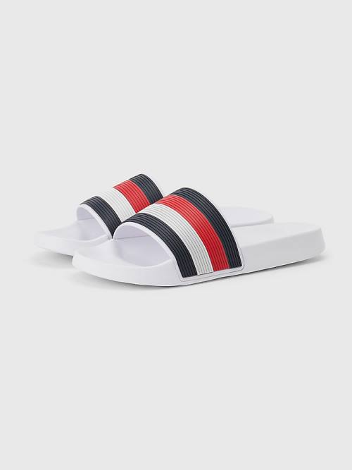 Tommy Hilfiger Signature Pool Slides Moški Sandali Modra | TH268RJK