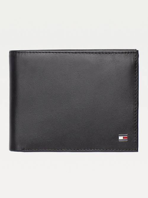 Tommy Hilfiger Signature Stripe Trifold Moški Denarnice Črna | TH169JTQ