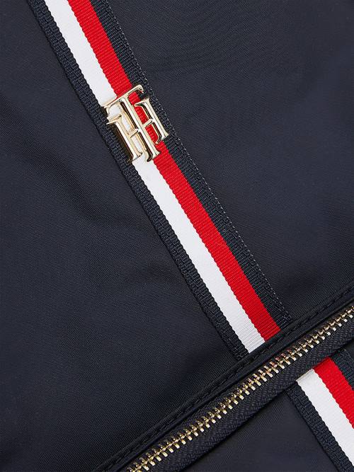 Tommy Hilfiger Signature Tape Backpack Ženske Torbice Modra | TH840XEL