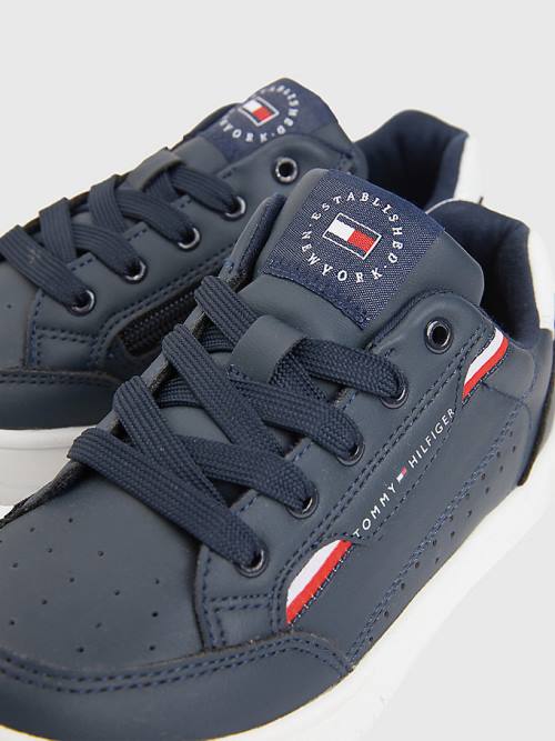 Tommy Hilfiger Signature Tape Lace-Up Fantje Superge Modra | TH273WFR