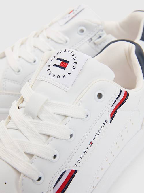 Tommy Hilfiger Signature Tape Lace-Up Fantje Superge Bela | TH607EIM