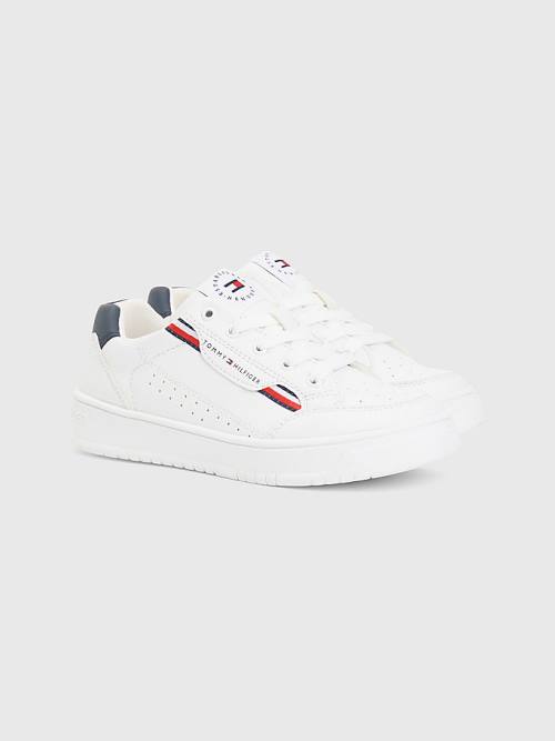 Tommy Hilfiger Signature Tape Lace-Up Fantje Superge Bela | TH607EIM