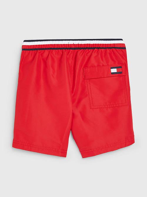 Tommy Hilfiger Signature Tape Mid Length Shorts Fantje Kopalke Rdeča | TH146AMX