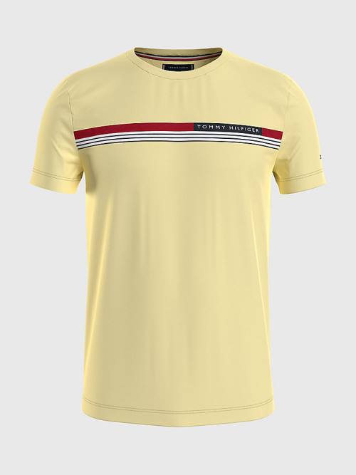 Tommy Hilfiger Signature Tape Moški Majice Rumena | TH039JBK