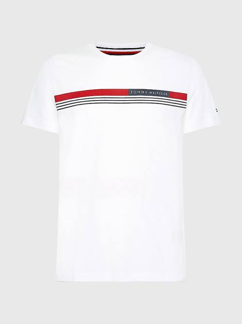 Tommy Hilfiger Signature Tape Moški Majice Bela | TH645RZX