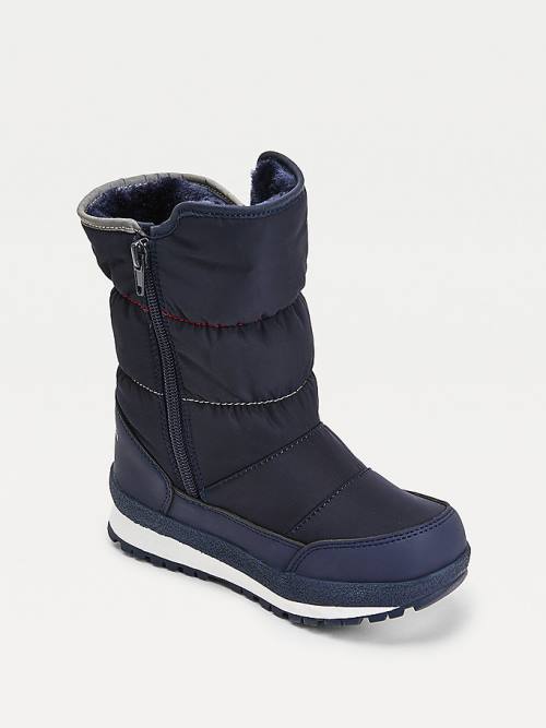 Tommy Hilfiger Signature Webbing Padded Snow Fantje Škornji Modra | TH349TDV