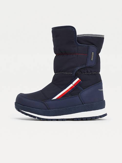 Tommy Hilfiger Signature Webbing Padded Snow Fantje Škornji Modra | TH349TDV