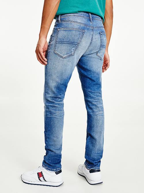 Tommy Hilfiger Simon Skinny Distressed Moški Kavbojke Denim | TH375OUY