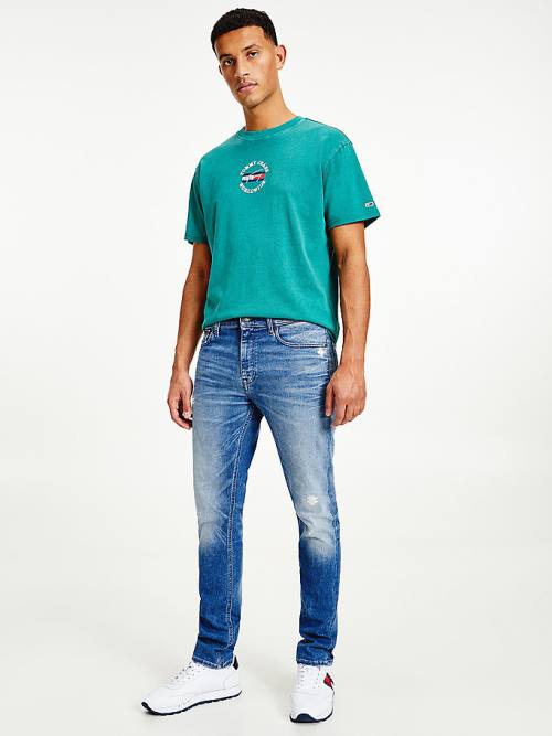 Tommy Hilfiger Simon Skinny Distressed Moški Kavbojke Denim | TH375OUY