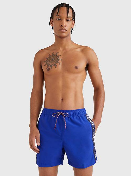 Tommy Hilfiger Slim Fit Mid Length Shorts Moški Kopalke Modra | TH193XTA