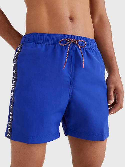 Tommy Hilfiger Slim Fit Mid Length Shorts Moški Kopalke Modra | TH193XTA