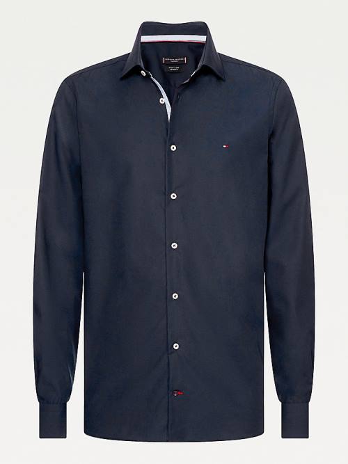 Tommy Hilfiger Slim Fit Poplin Moški Srajce Modra | TH835WAQ