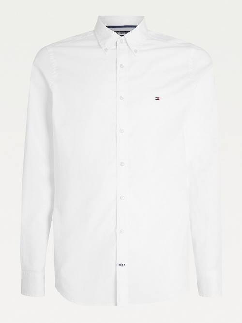 Tommy Hilfiger Slim Fit Stretch Poplin Moški Srajce Bela | TH783KJA