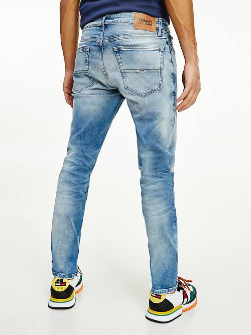 Tommy Hilfiger Slim Fit Tapered Faded Moški Kavbojke Denim | TH876DON