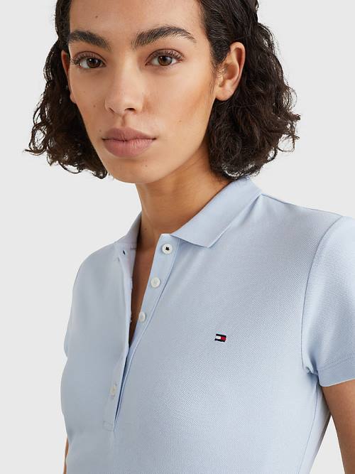 Tommy Hilfiger Slim Fit Ženske Polo Majica Modra | TH731BUL