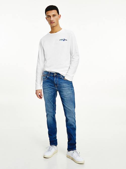 Tommy Hilfiger Slim Tapered Fit Faded Moški Kavbojke Denim | TH175TNU